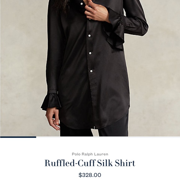 Polo Ruffled Silk Cuff Shirt Size 4 $328.00 - Picture 10 of 10
